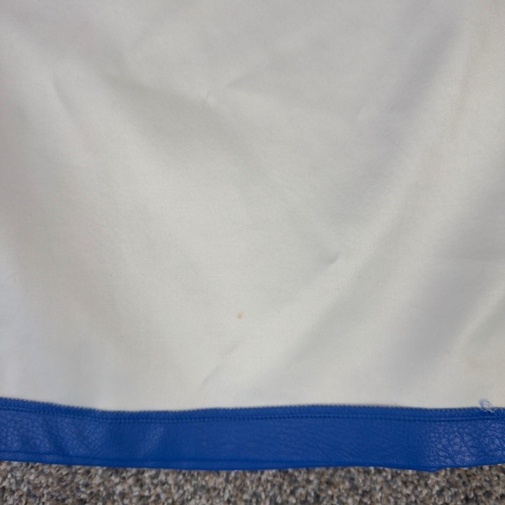 Adidas Originals Womens Blue Faux Leather Mini Skirt Trefoil Logo‎ M Streetwear - Picture 9 of 11